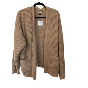 American Eagle Women’s Tan Open Front Knit Cardigan Sweater Sz XXL NWT
